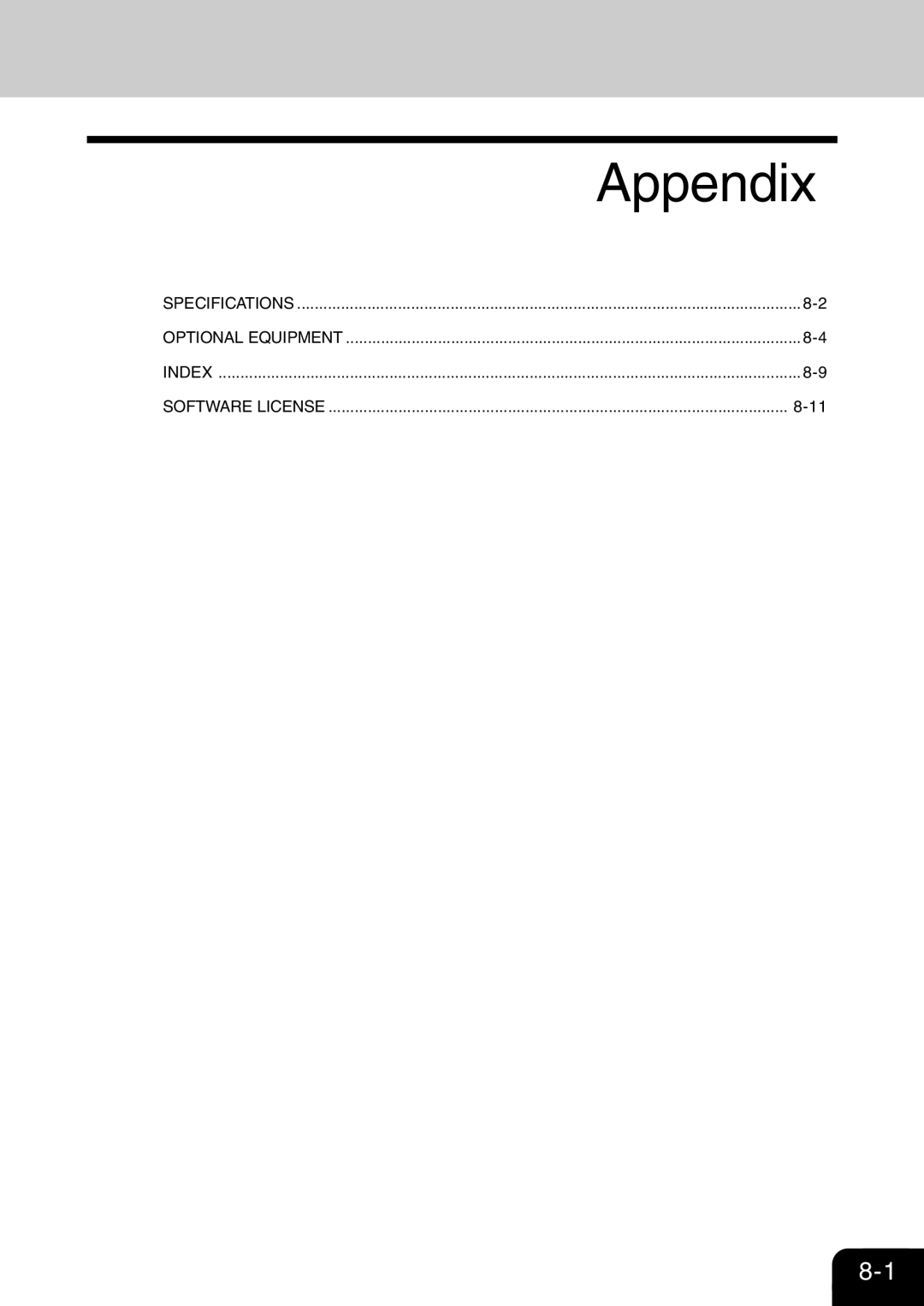 Toshiba 120/150 manual Appendix 