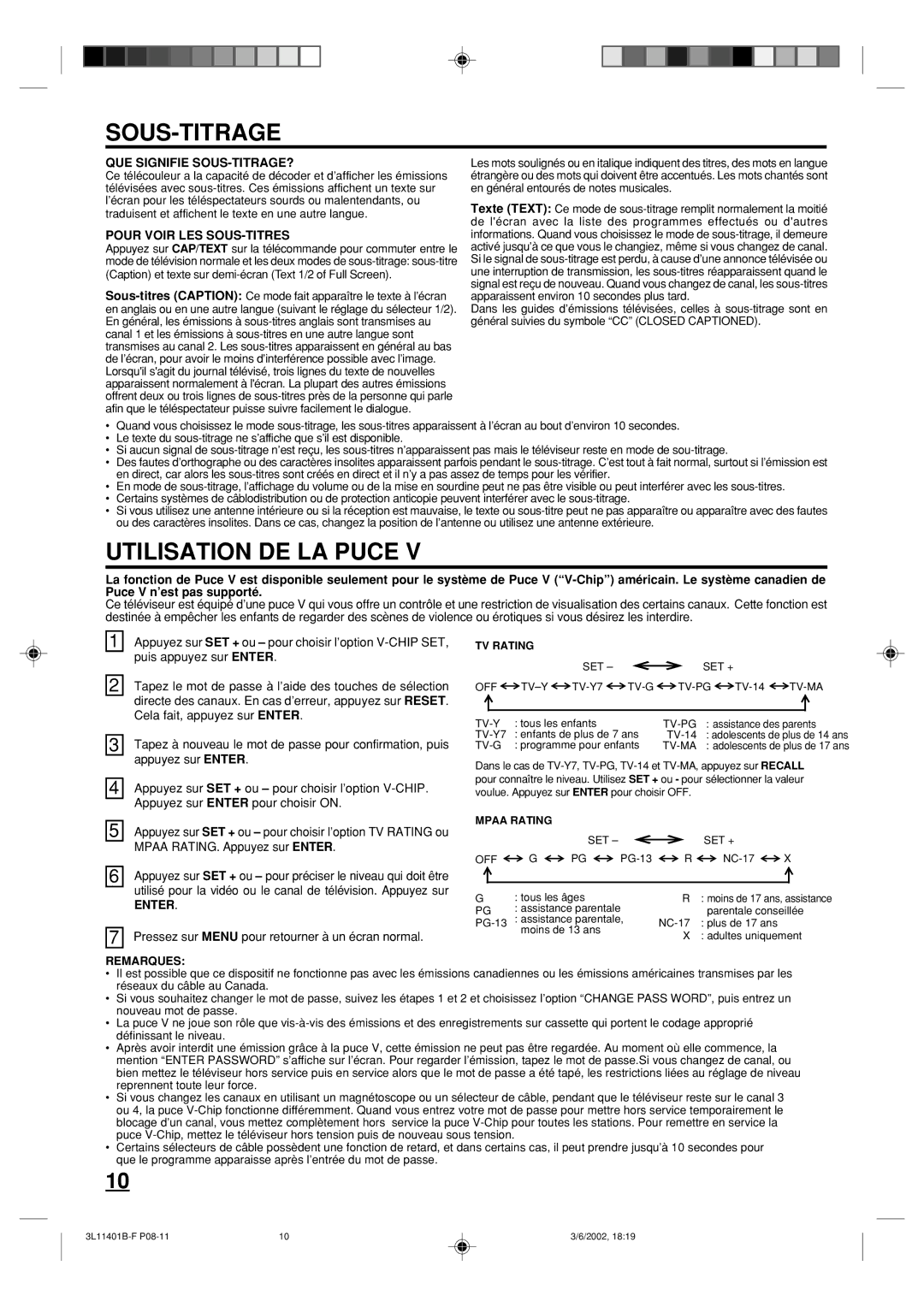 Toshiba 13A22 manual Sous-Titrage, Utilisation DE LA Puce, QUE Signifie SOUS-TITRAGE?, Pour Voir LES SOUS-TITRES 