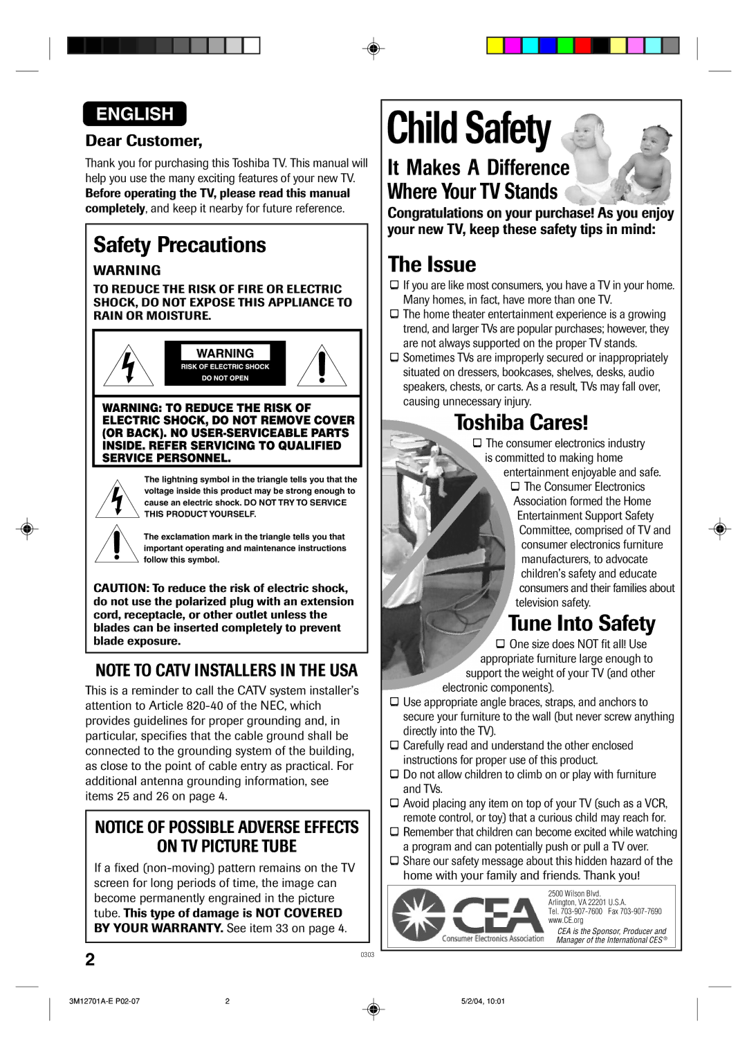 Toshiba 13A24 manual English, Dear Customer 