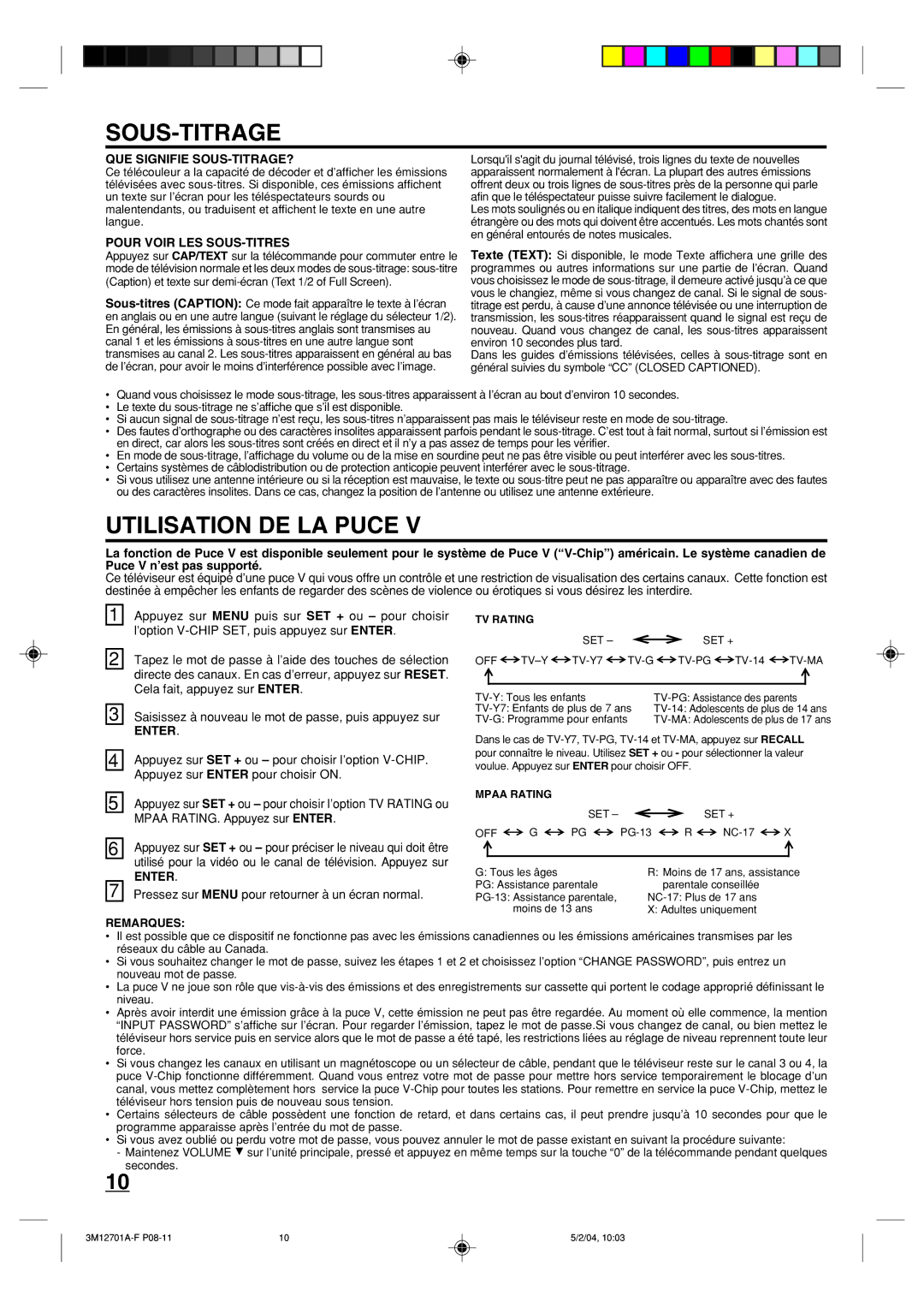 Toshiba 13A24 manual Sous-Titrage, Utilisation DE LA Puce, QUE Signifie SOUS-TITRAGE?, Pour Voir LES SOUS-TITRES 