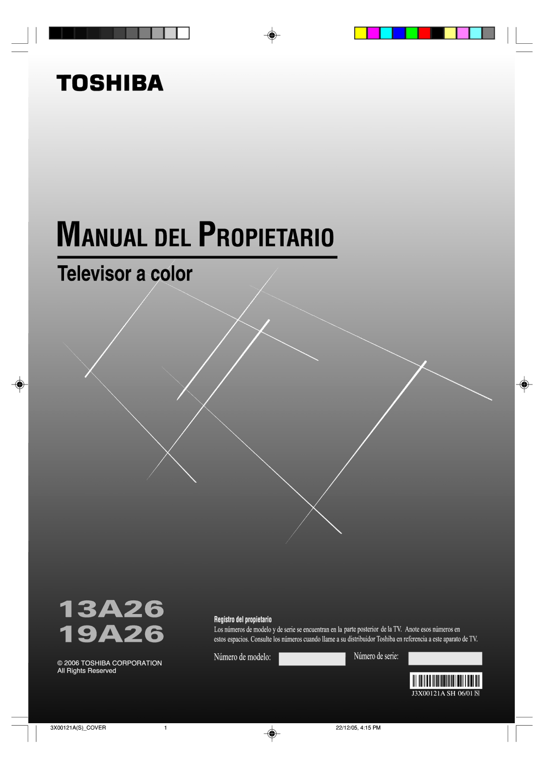 Toshiba 13A26 manual 3X00121ASCOVER 22/12/05, 415 PM 