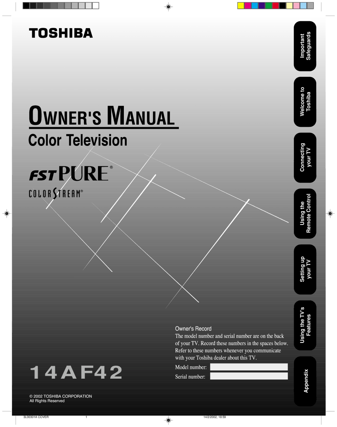 Toshiba 14AF42 appendix 