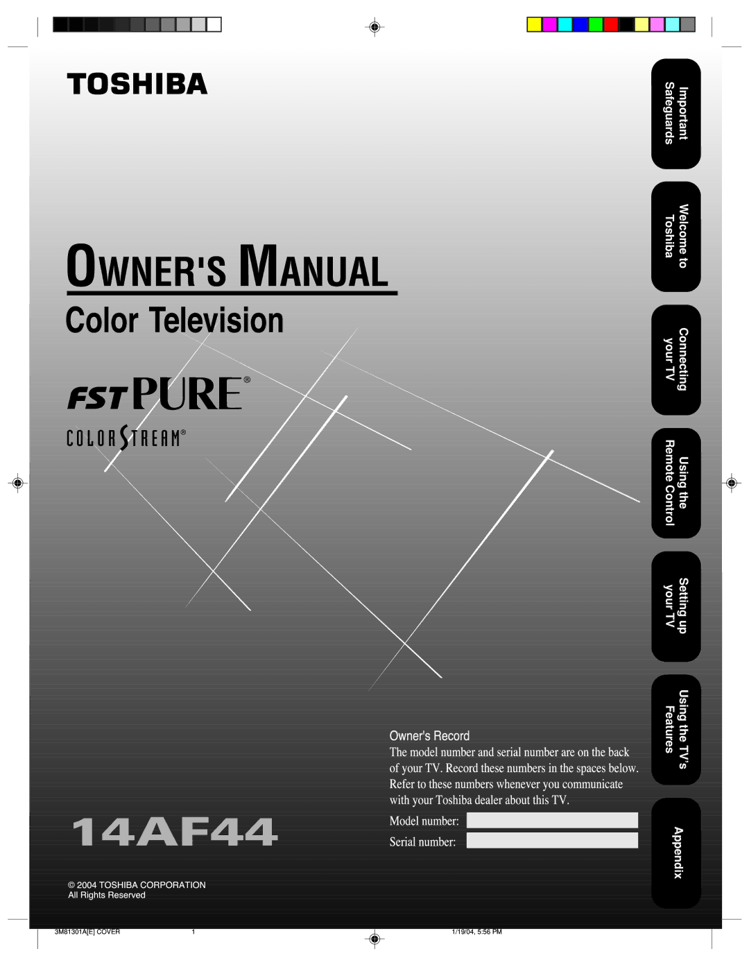 Toshiba 14AF44 appendix 