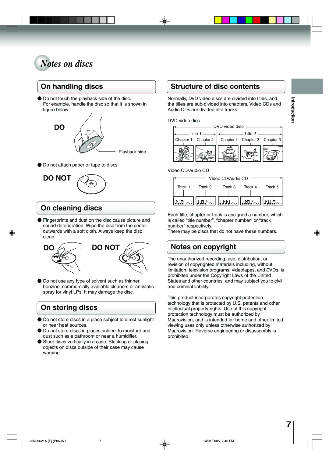 Toshiba 14DLV75 owner manual On handling discs, On cleaning discs, On storing discs, Structure of disc contents 