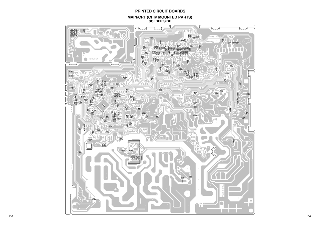 Toshiba 14N21NS service manual Printed Circuit Boards MAIN/CRT Chip Mounted Parts, Cut 