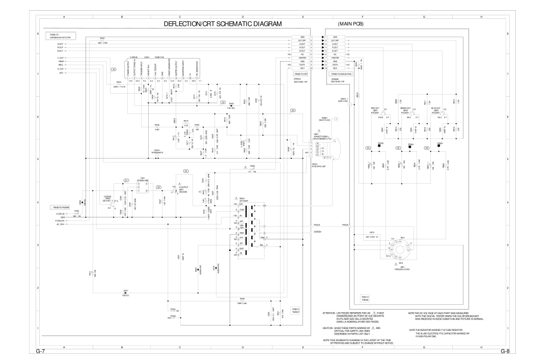 Toshiba 14N21NS FROM/TO CHROMA/SIF/VIF/21PIN OUT Vout Vamp Abcl Hout AFC, Ramp Generator, Height ADJ, Mhe, Red Out, Drive 