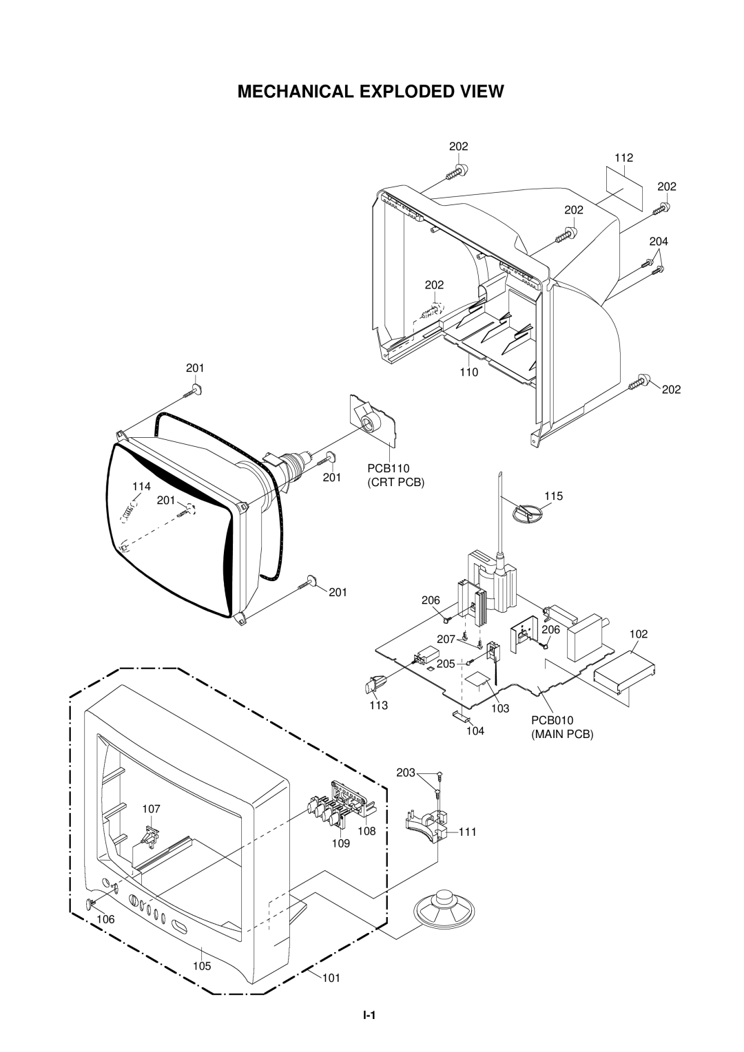 Toshiba 14N21NS service manual Mechanical Exploded View 