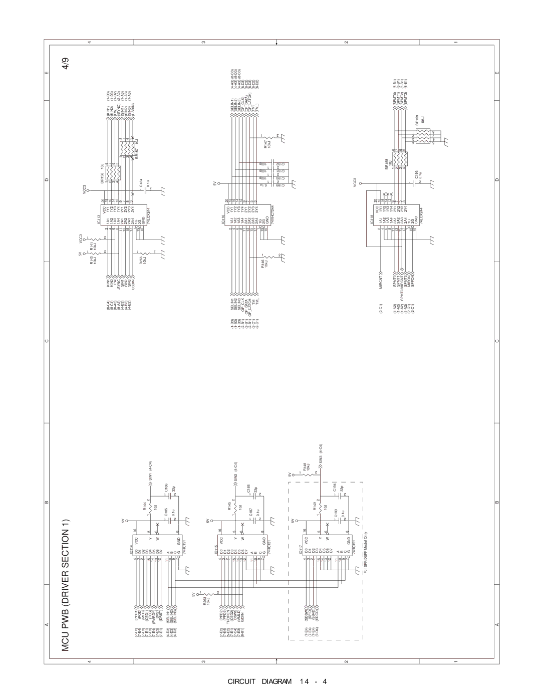 Toshiba [DP-1210, 150, 1510], e-STUDIO120 manual MCU PWB Driver Section 