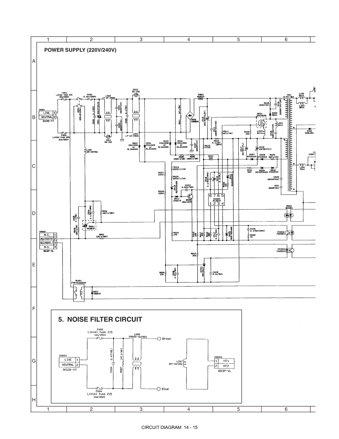 Toshiba 150, [DP-1210, 1510], e-STUDIO120 manual Noise Filter Circuit 