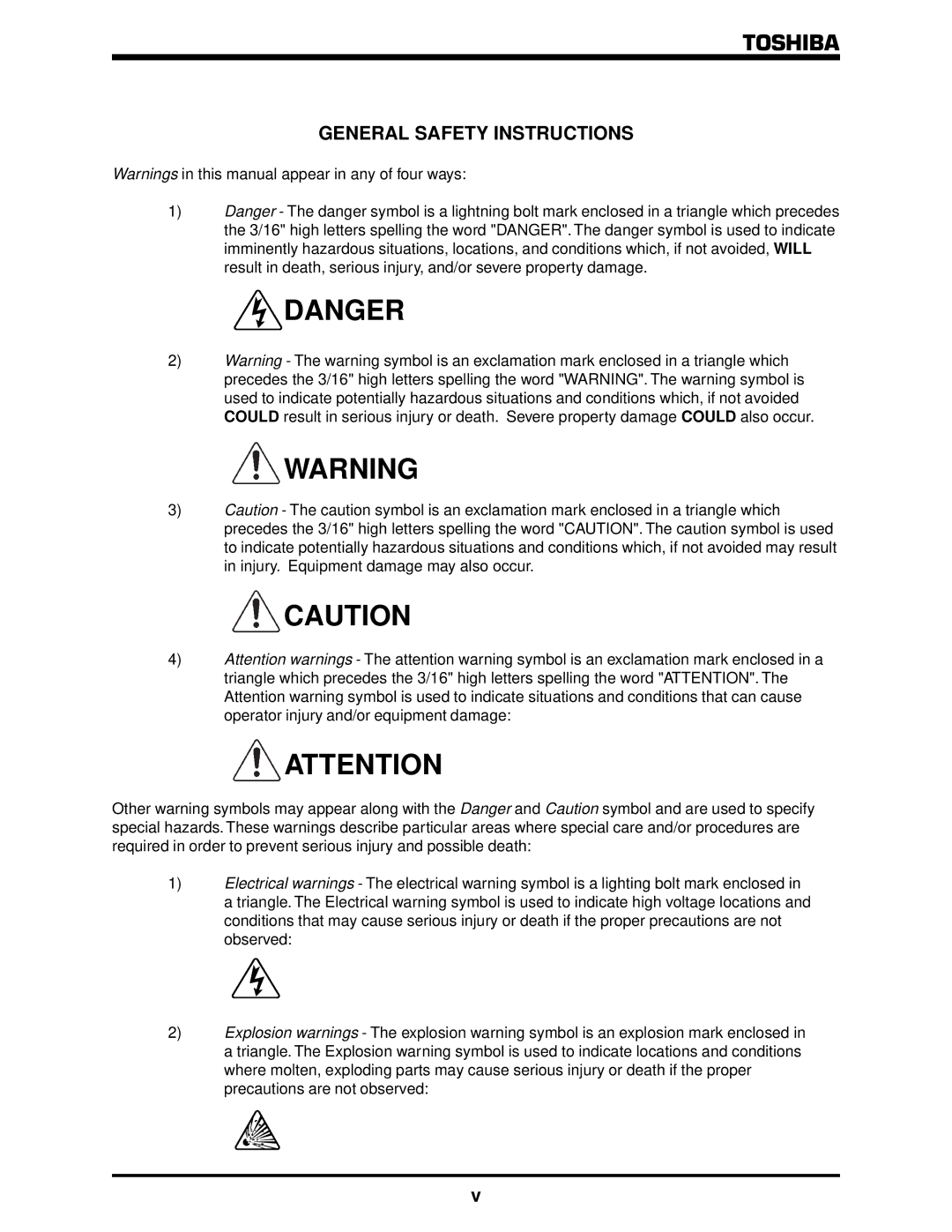 Toshiba 1500 Plus manual General Safety Instructions 