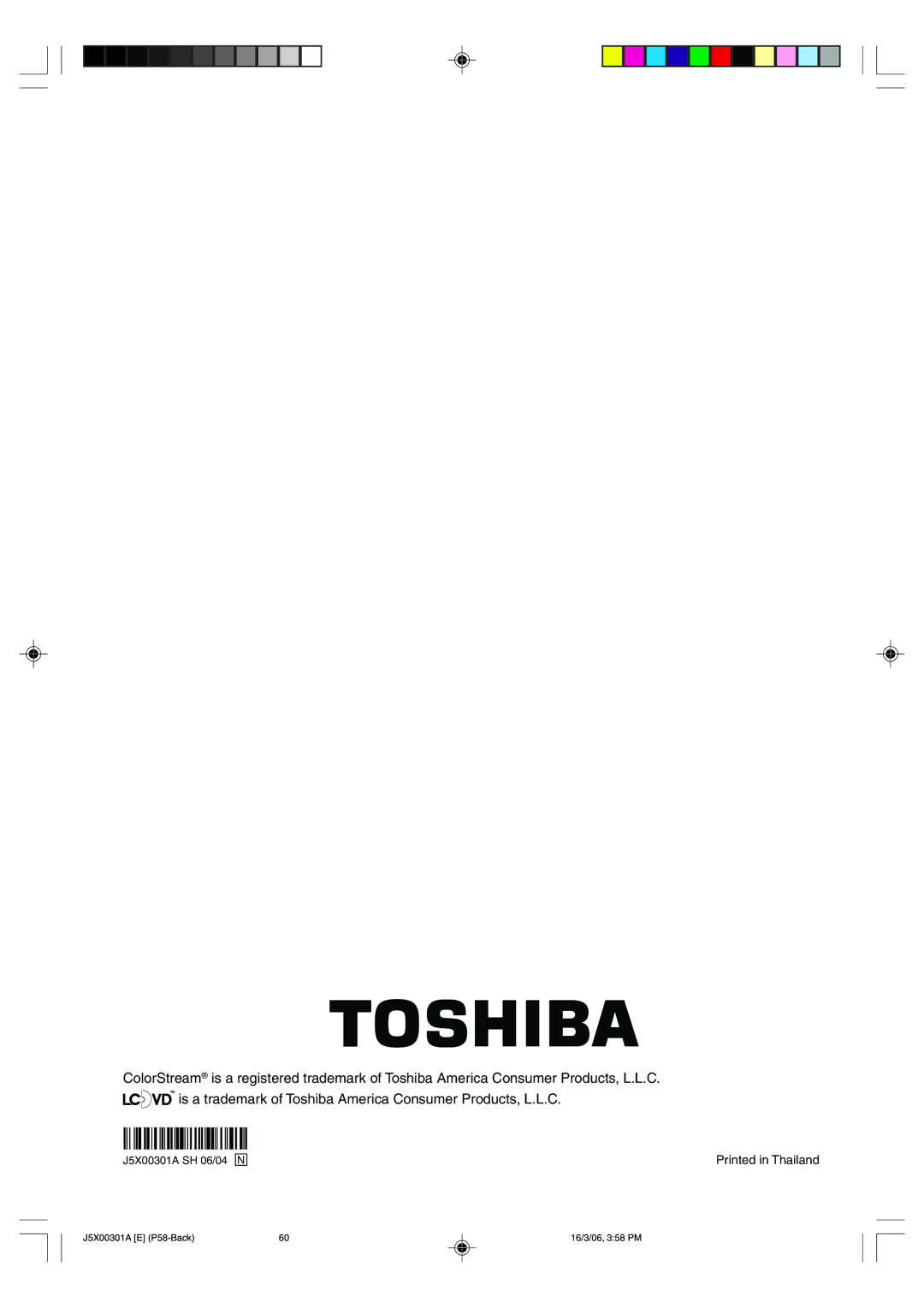 Toshiba 15DLV16 owner manual J5X00301A SH 06/04 N 