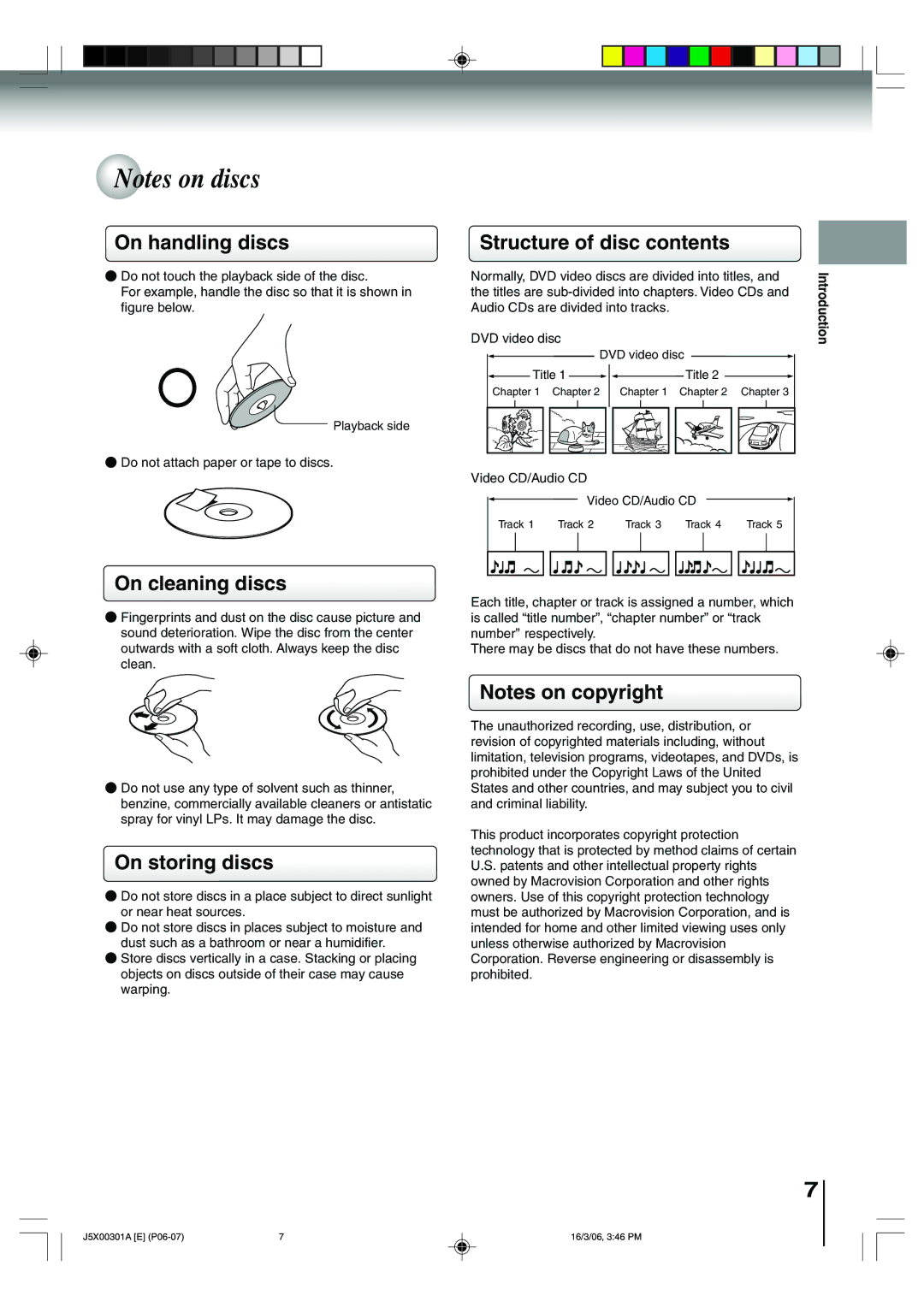 Toshiba 15DLV16 owner manual On handling discs, Structure of disc contents, On cleaning discs, On storing discs 