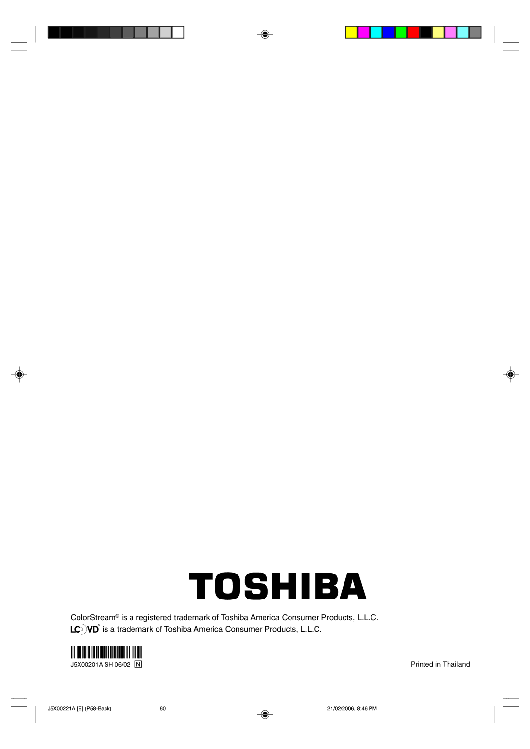 Toshiba 15DLV76 owner manual J5X00201A SH 06/02 N 