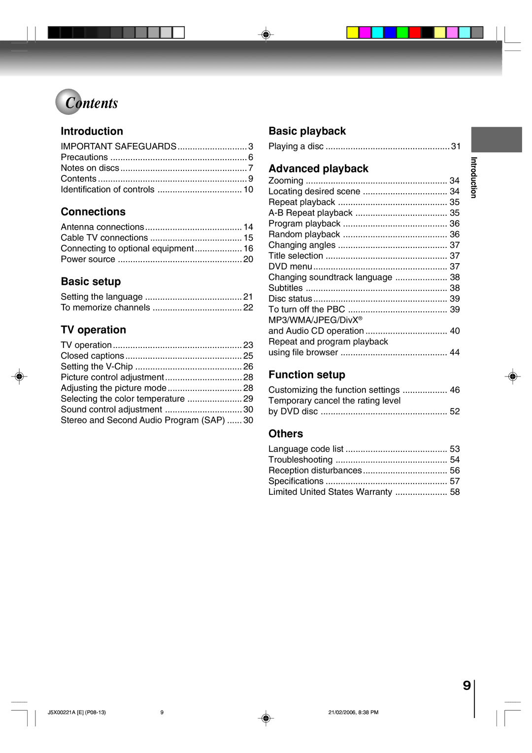 Toshiba 15DLV76 owner manual Contents 