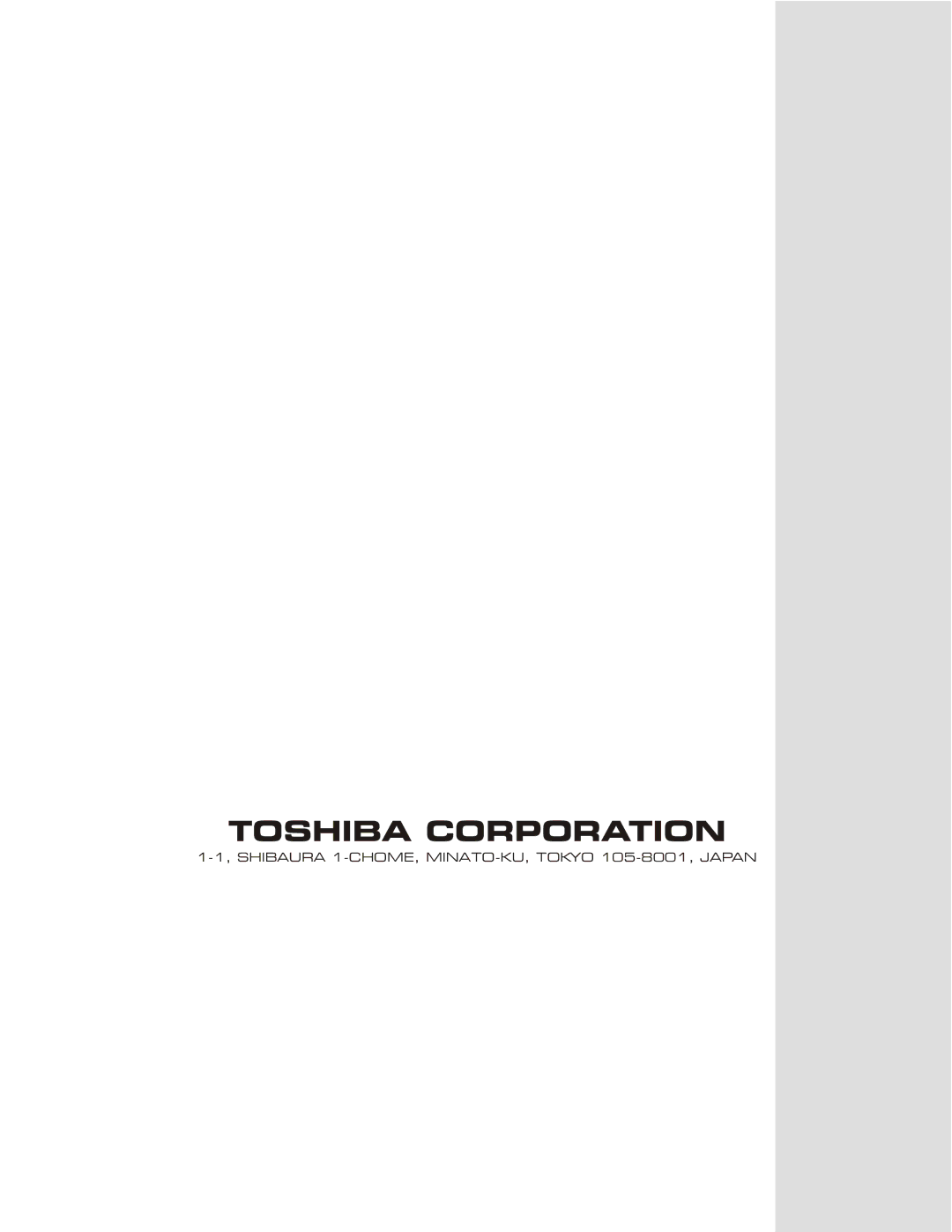 Toshiba 15LV505 service manual Toshiba Corporation 