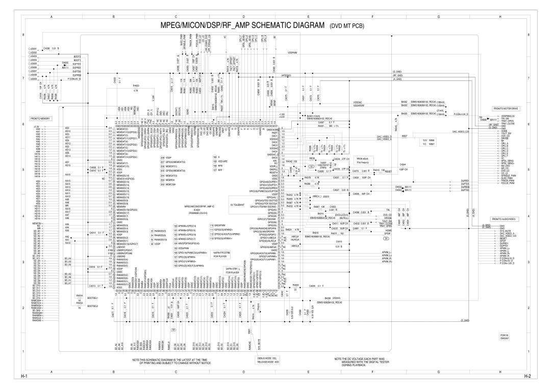 Toshiba 15LV505 service manual MPEG/MICON/DSP/RFAMP Schematic Diagram DVD MT PCB, CON+5VD 