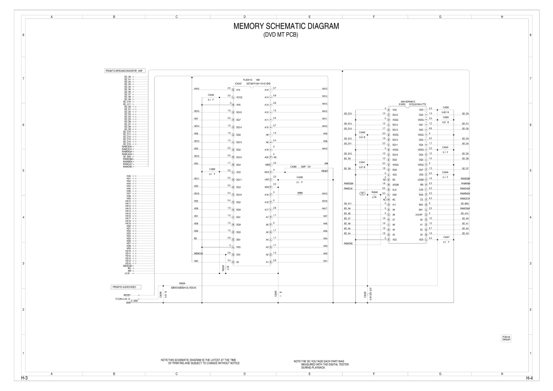 Toshiba 15LV505 service manual Memory Schematic Diagram, Dvd Mt Pcb 