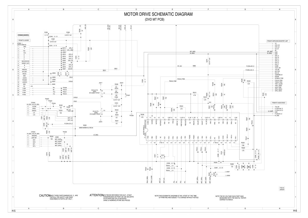 Toshiba 15LV505 service manual Motor Drive Schematic Diagram, DSM206SD 