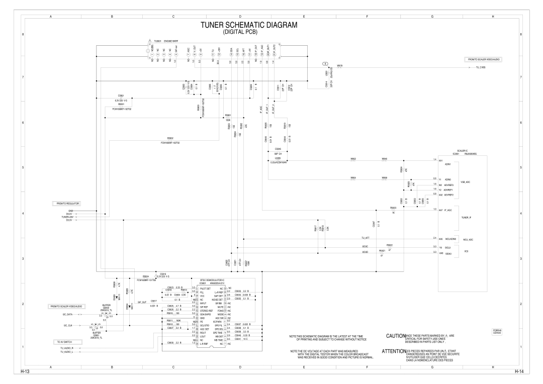 Toshiba 15LV505 service manual Tuner Schematic Diagram, Agcif 1OUTIF 