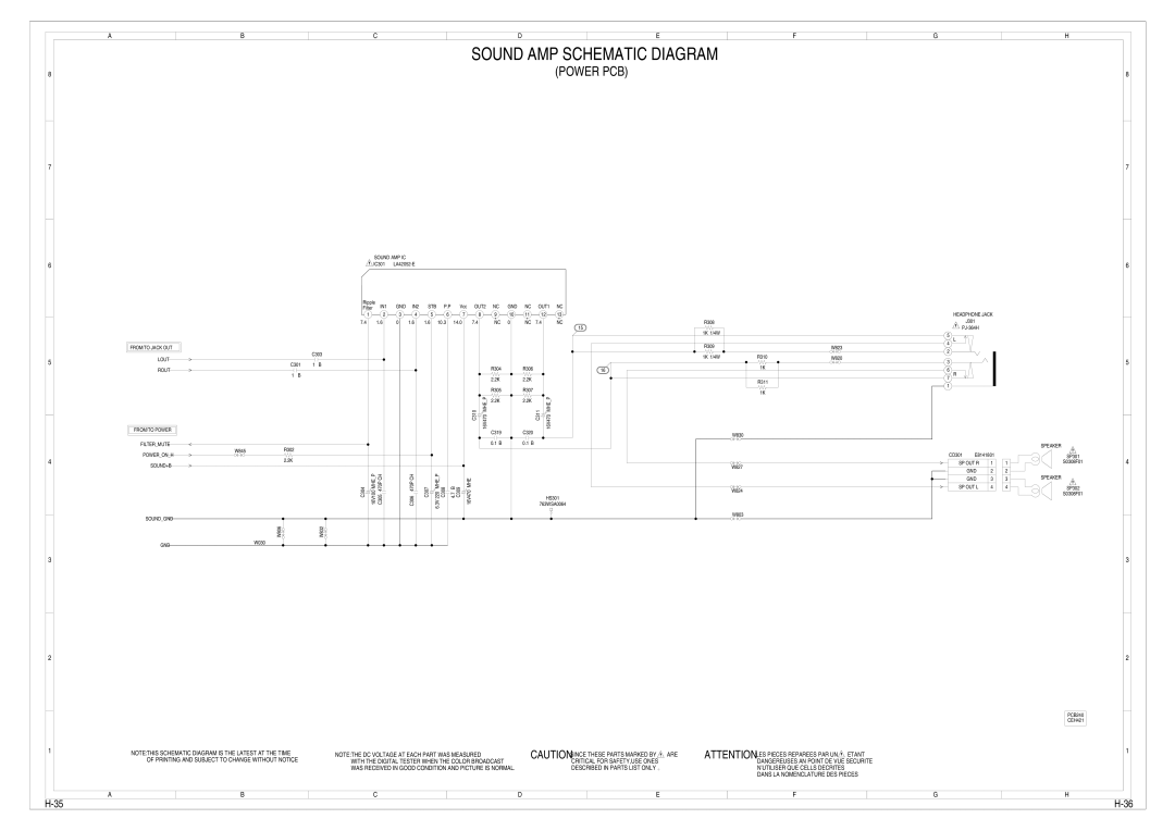 Toshiba 15LV505 service manual Sound AMP Schematic Diagram 