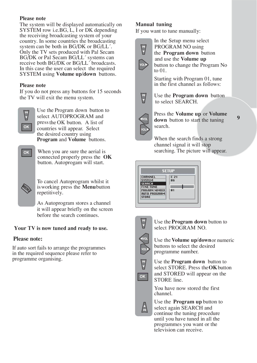 Toshiba 15VL33 owner manual Manual tuning, Your TV is now tuned and ready to use 