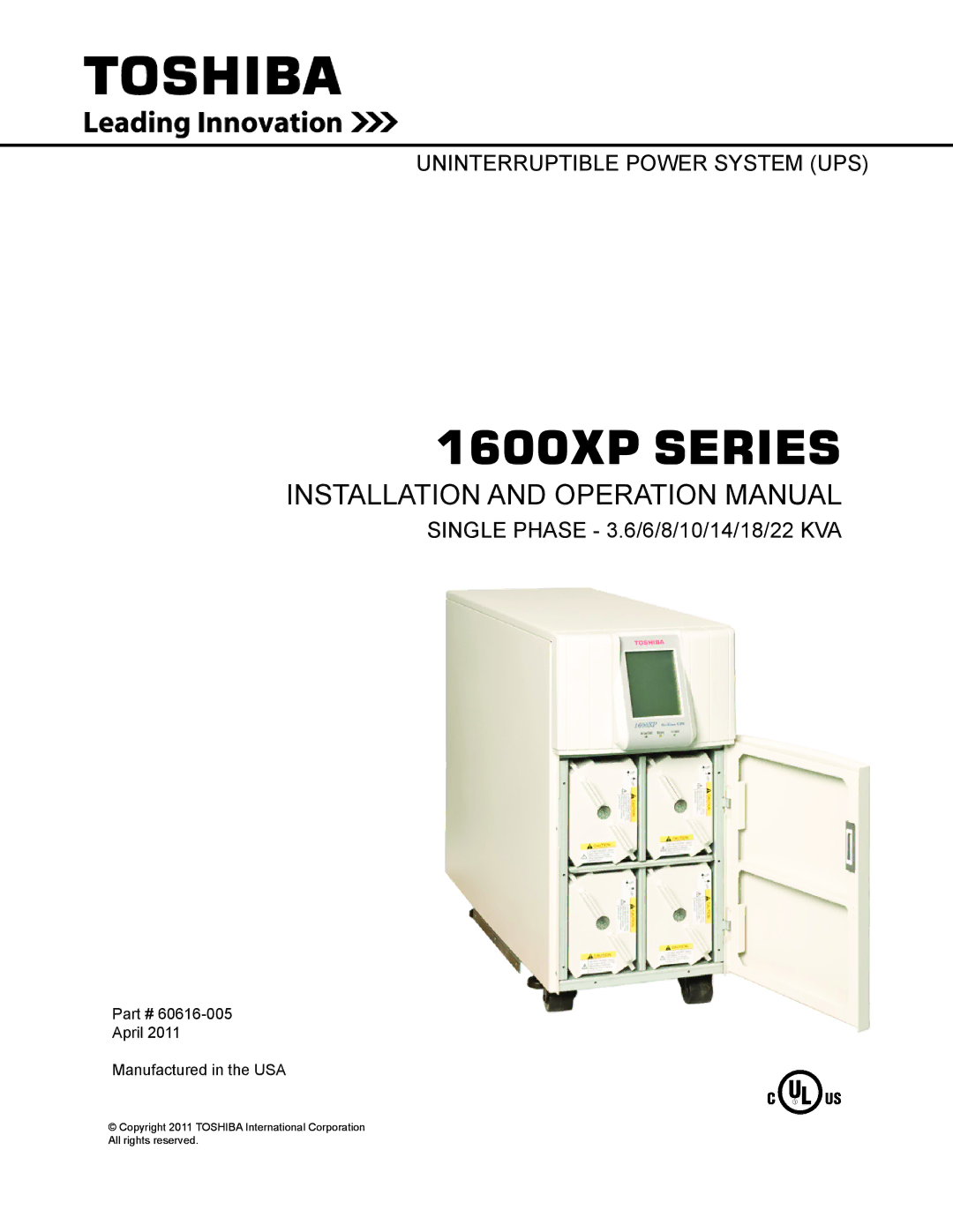 Toshiba manual 1600XP Series 