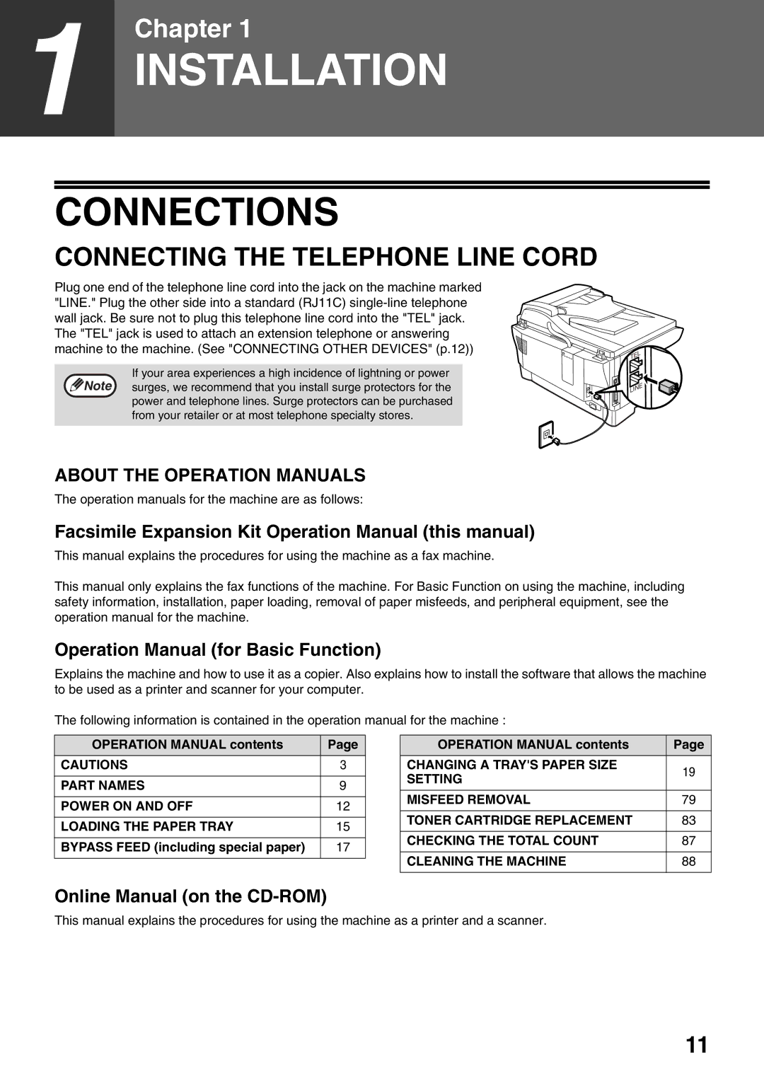 Toshiba 162D, 151D manual Connections, Connecting the Telephone Line Cord, Online Manual on the CD-ROM 