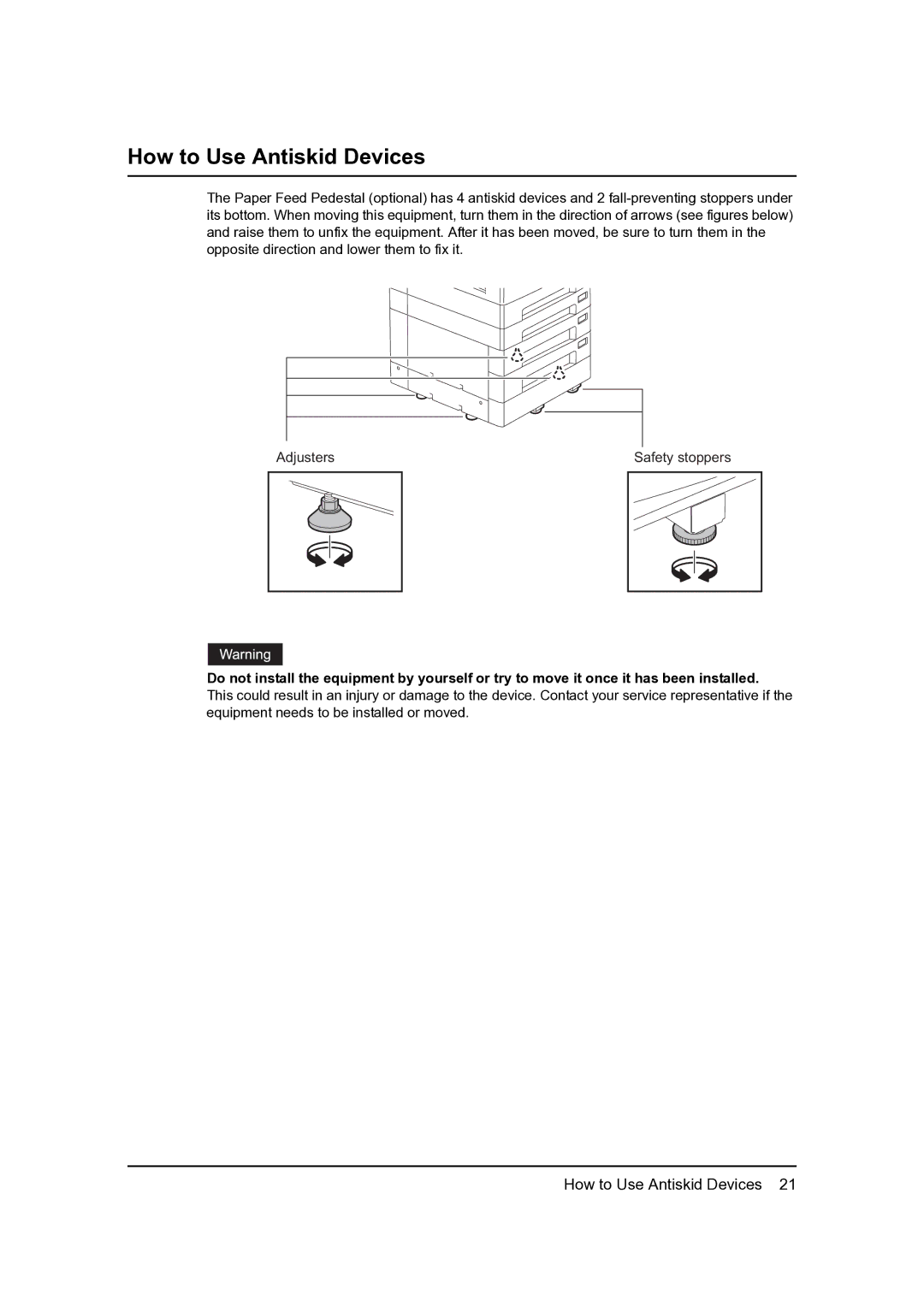 Toshiba 205, 165 manual How to Use Antiskid Devices 