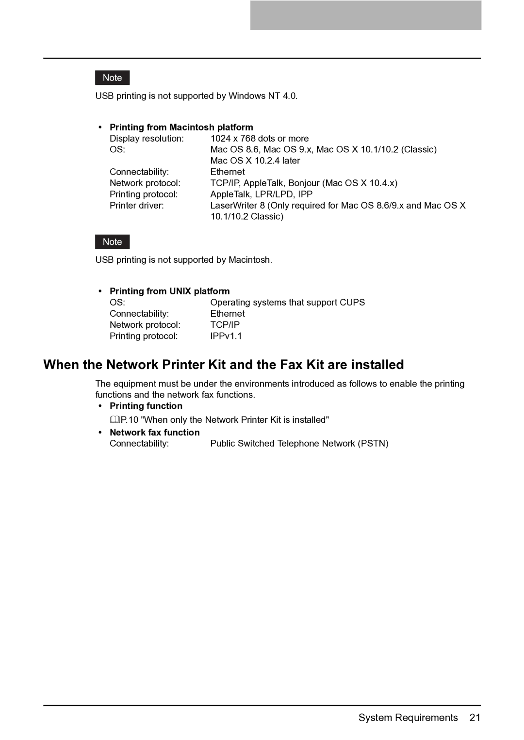 Toshiba 165 quick start When the Network Printer Kit and the Fax Kit are installed, Printing from Macintosh platform 