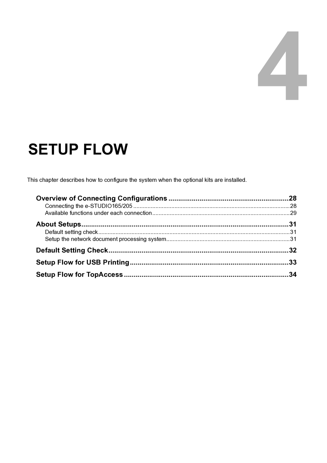 Toshiba 165 quick start Setup Flow 