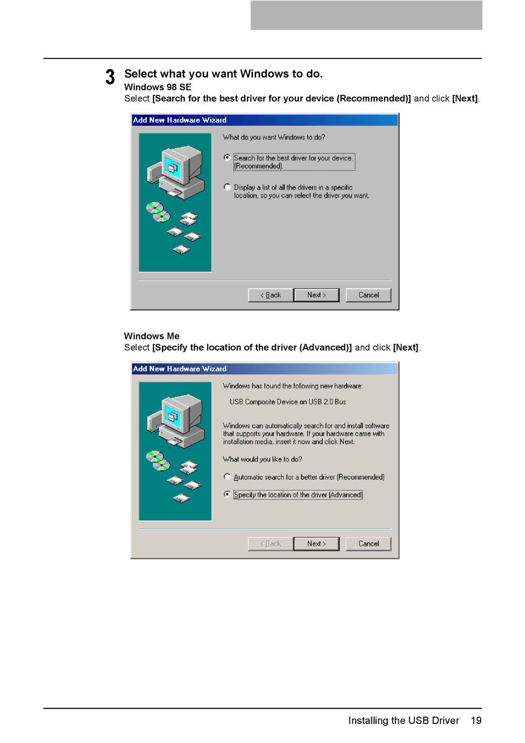 Toshiba 165/205 manual Installing the USB Driver 