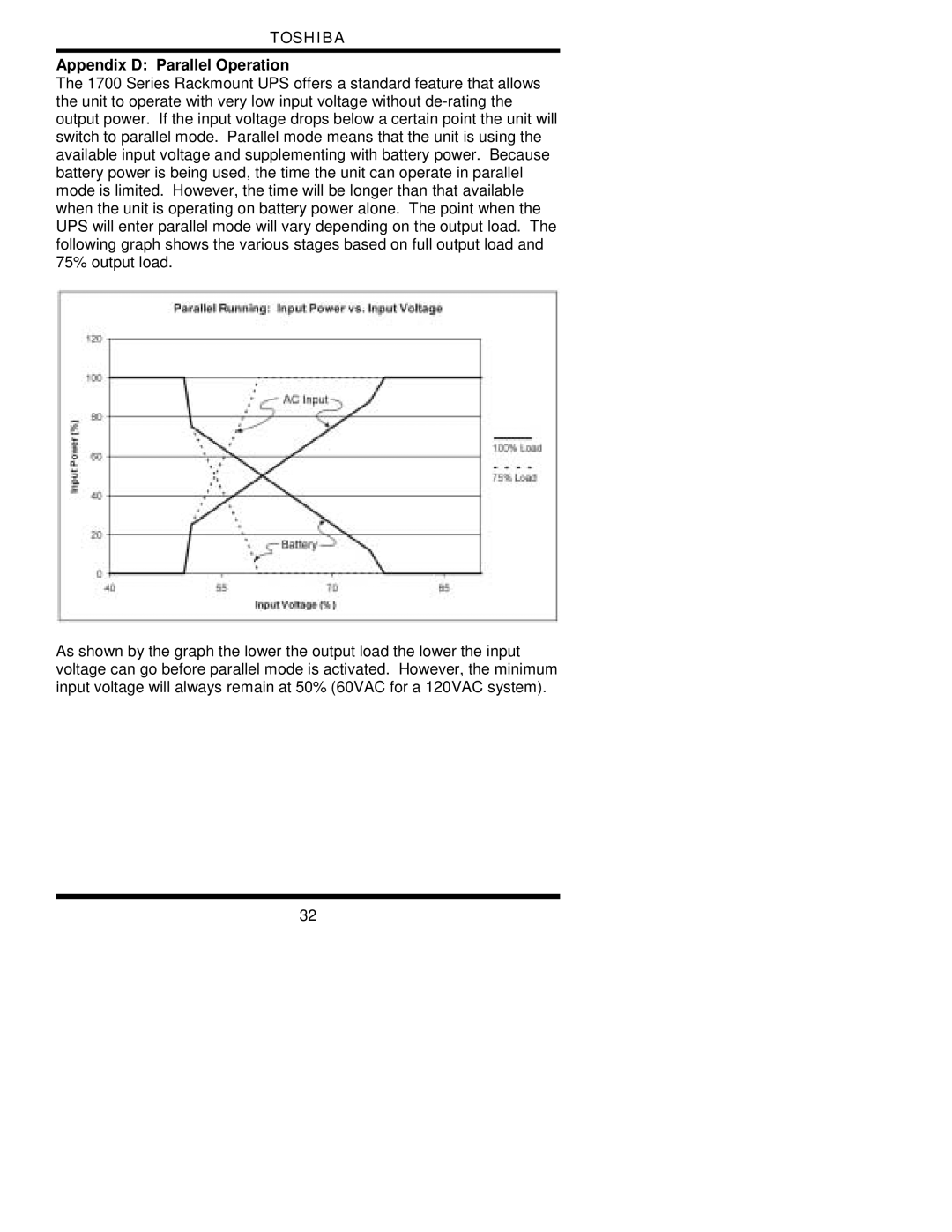 Toshiba 1700 user manual Appendix D Parallel Operation 