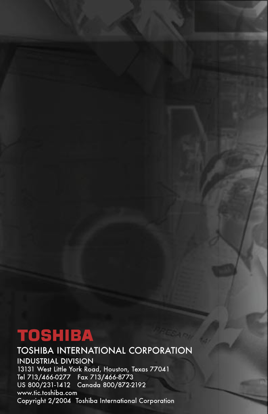 Toshiba 1700 user manual Toshiba International Corporation 