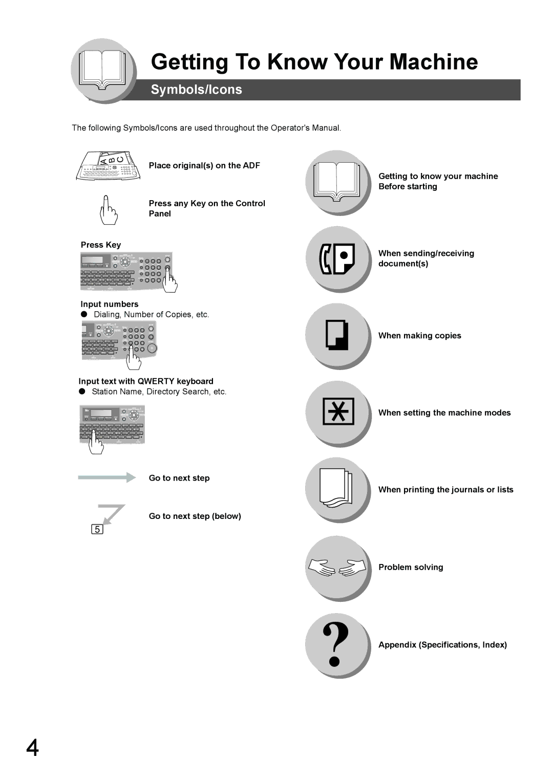 Toshiba 190F manual Symbols/Icons, Input text with Qwerty keyboard 