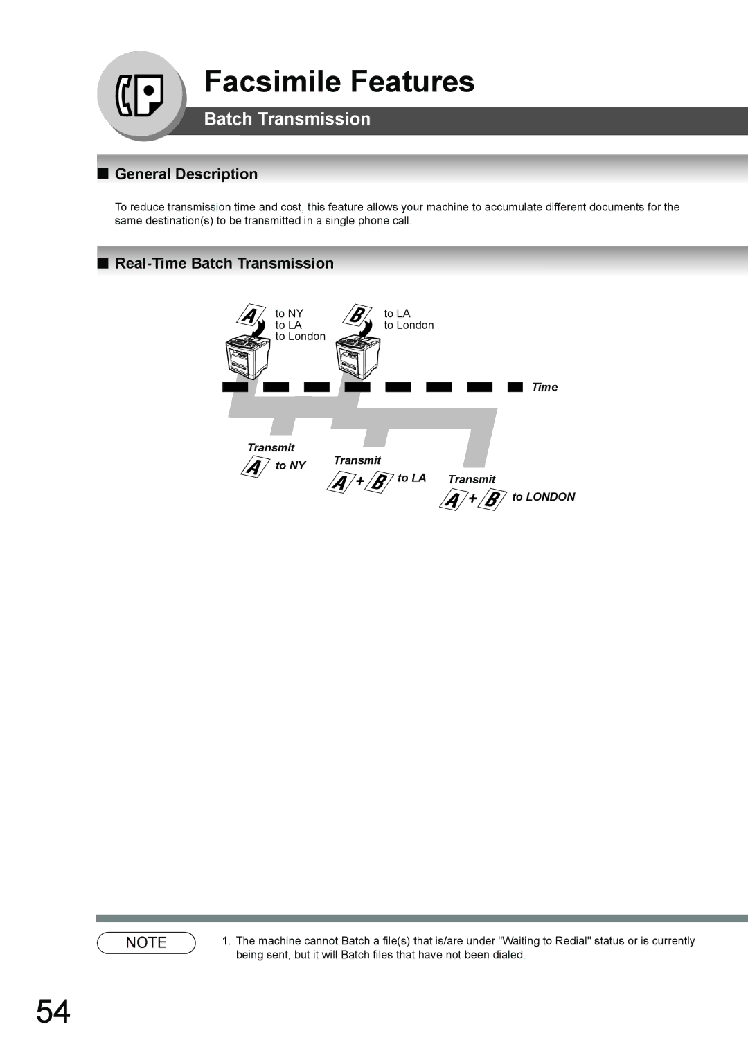 Toshiba 190F manual Real-Time Batch Transmission 