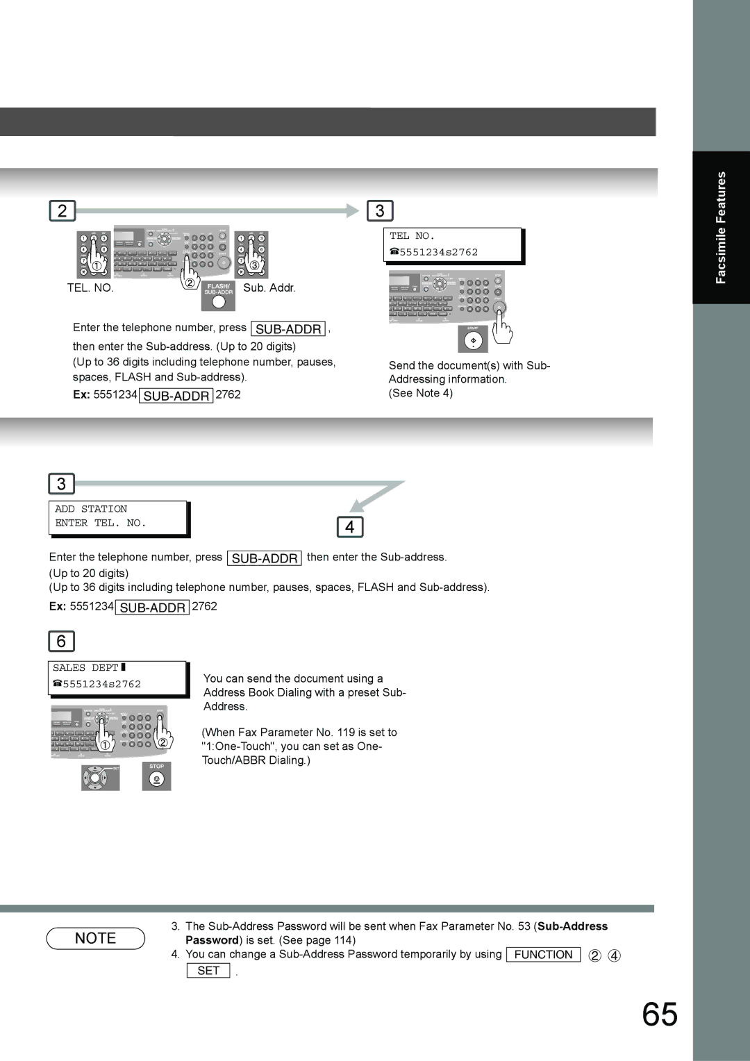 Toshiba 190F manual TEL no, ADD Station Enter TEL. no, Sales Dept 