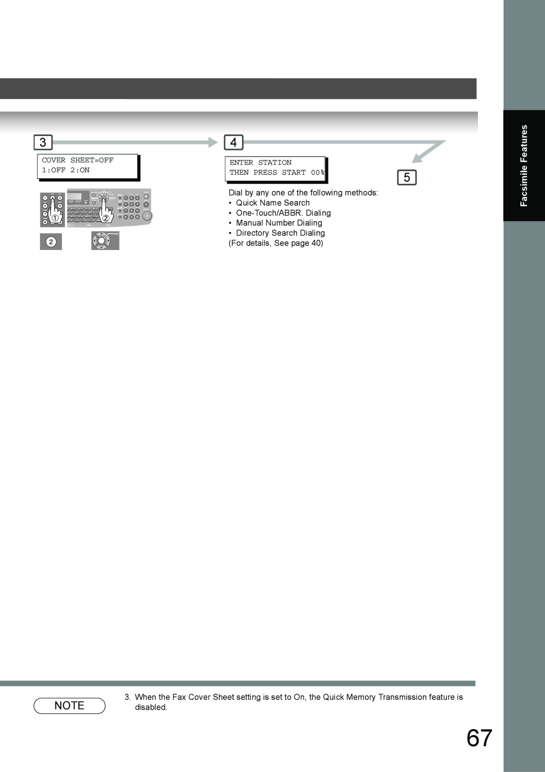 Toshiba 190F manual Cover SHEET=OFF 1OFF 2ON Enter Station Then Press Start 00% 