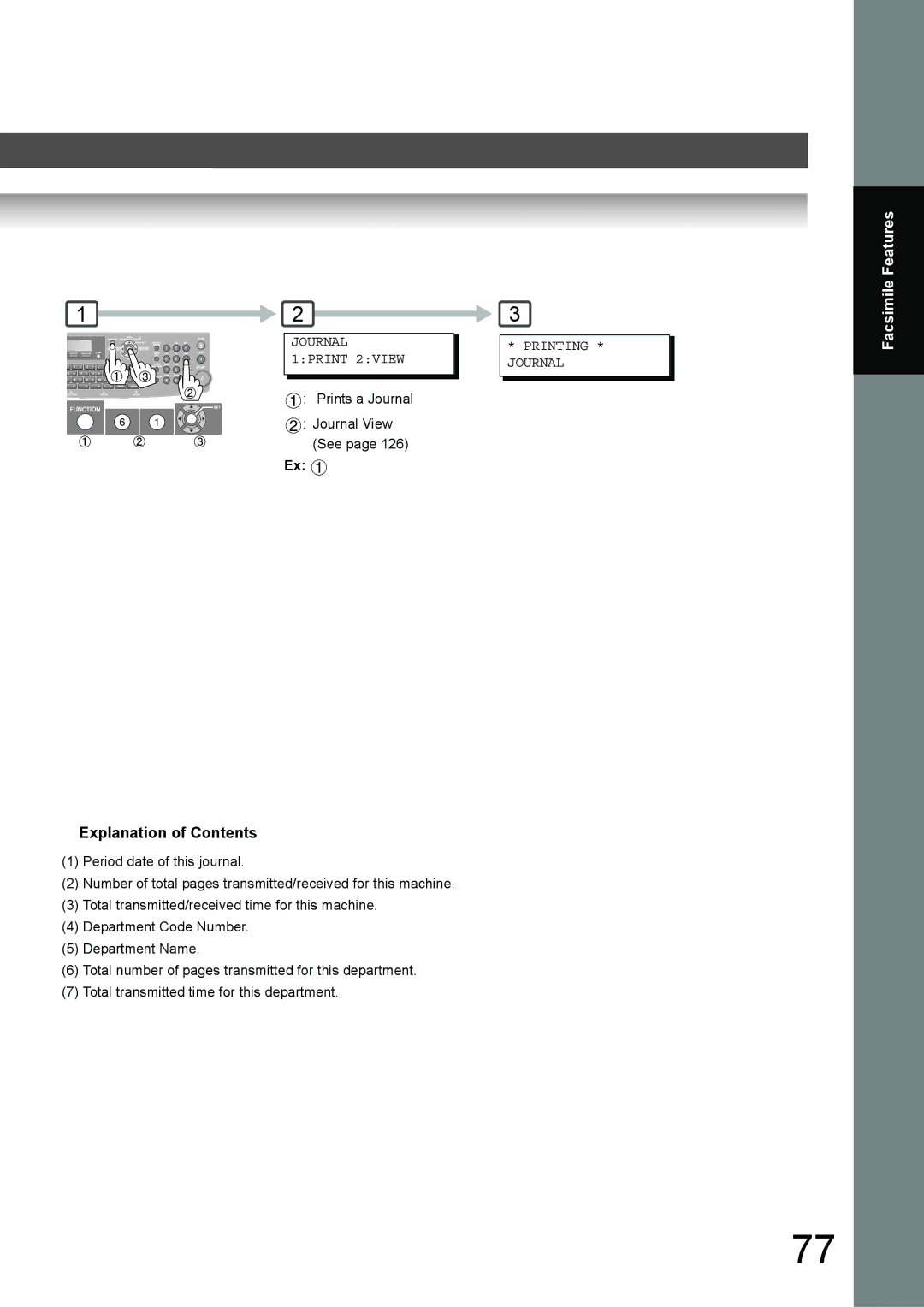 Toshiba 190F manual Journal 1PRINT 2VIEW, Printing Journal 