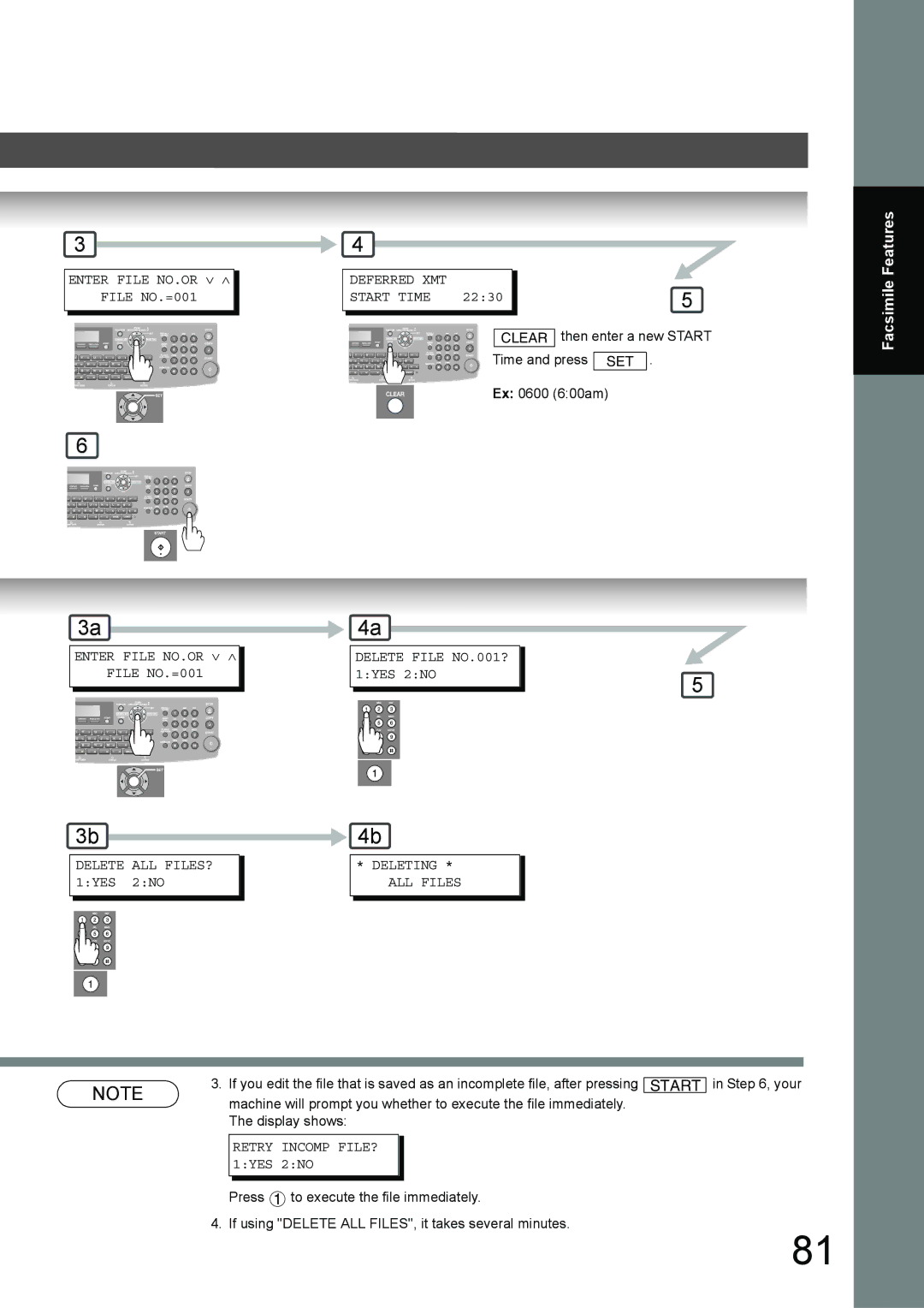 Toshiba 190F manual Enter File NO.OR ∨ ∧, Delete File NO.001?, Deleting ALL Files 