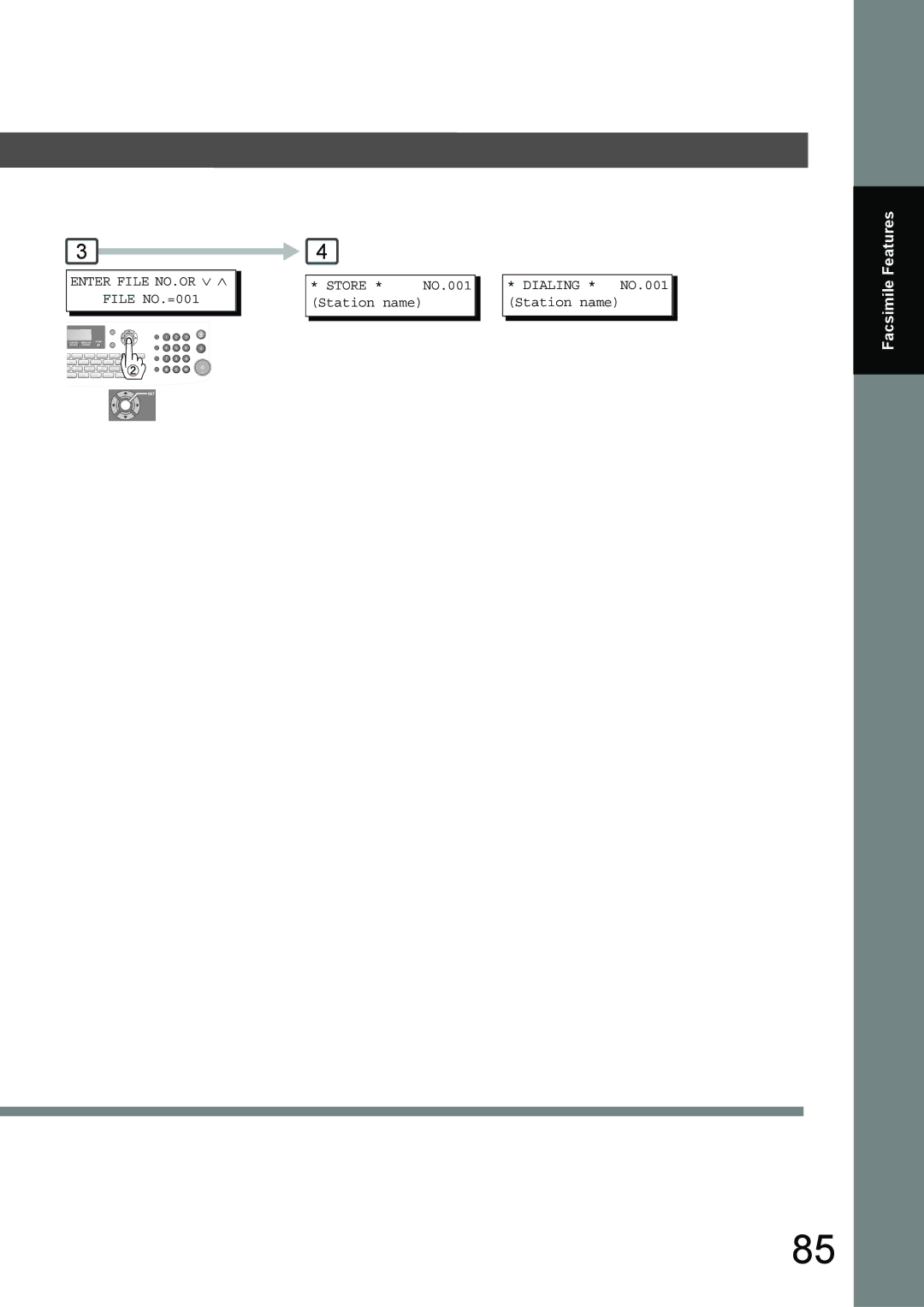 Toshiba 190F manual Station name Dialing * NO.001 Station name 