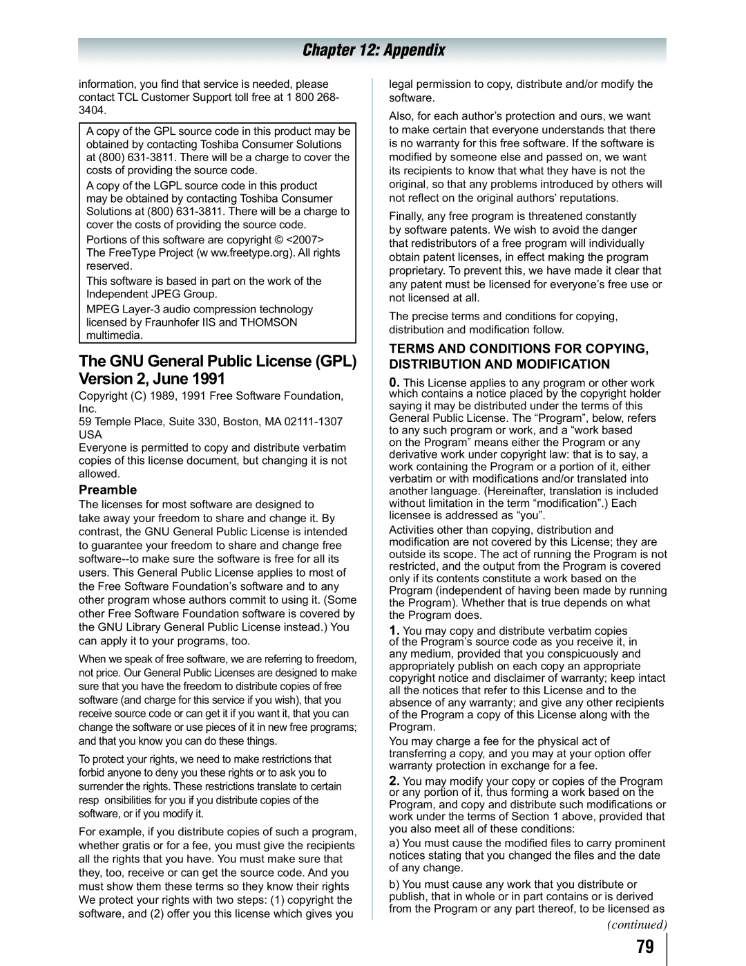 Toshiba 19SLV411U manual Appendix 