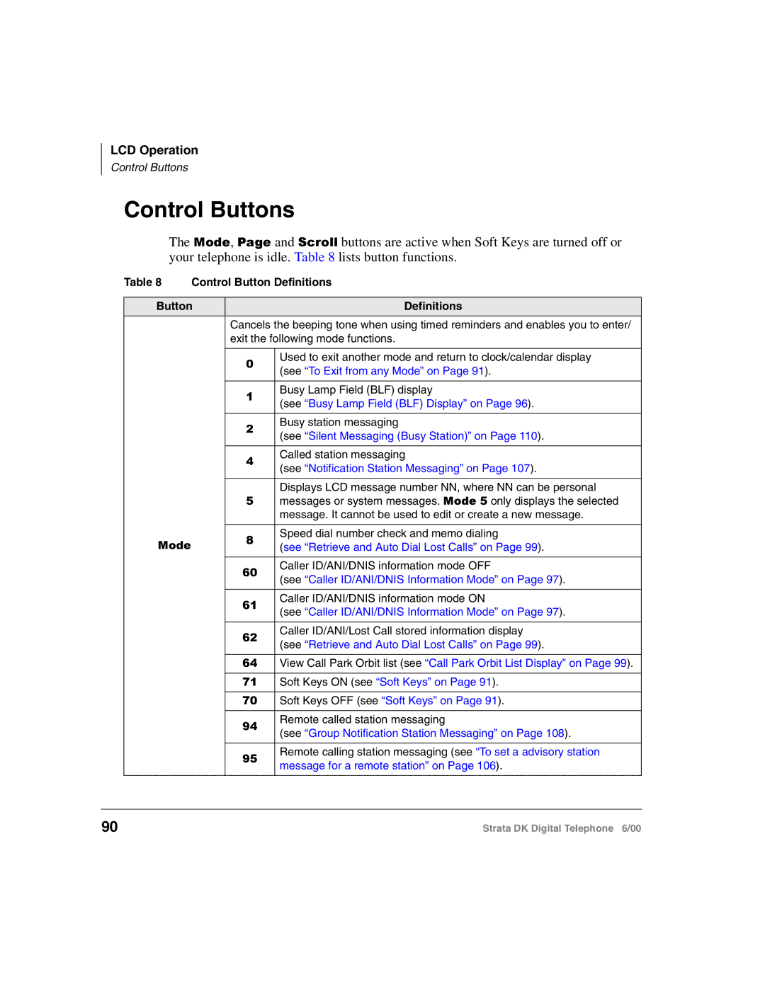 Toshiba 2000-series manual Control Buttons, Control Button Definitions 