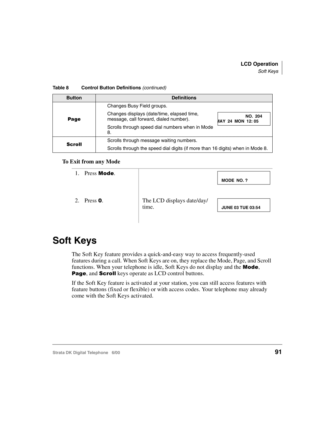 Toshiba 2000-series manual Soft Keys, To Exit from any Mode 