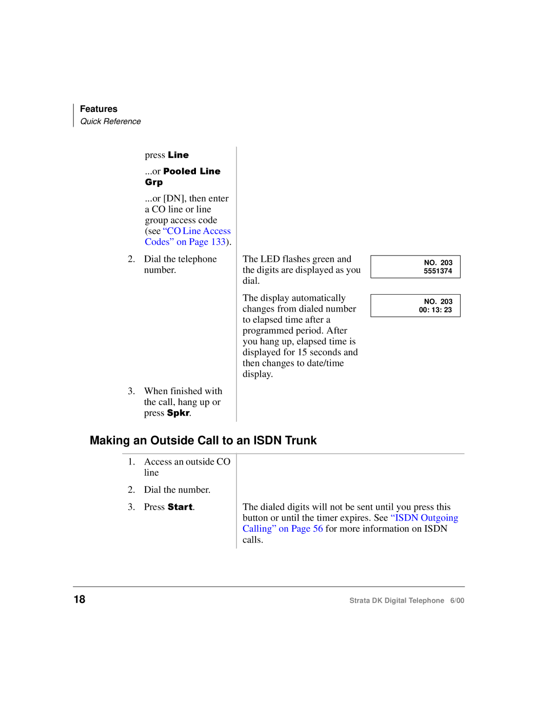 Toshiba 2000-series manual Making an Outside Call to an Isdn Trunk, Press /LQH 