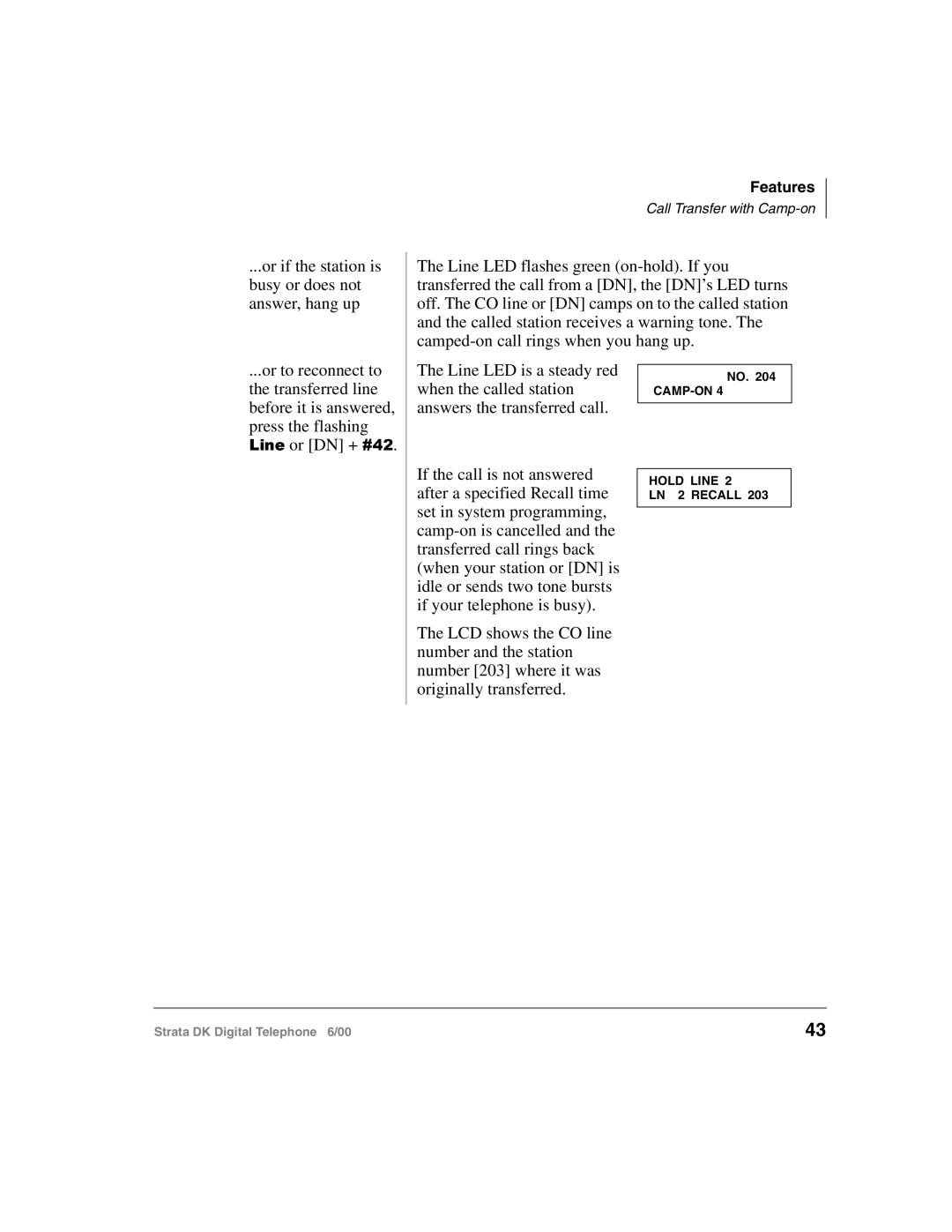 Toshiba 2000-series manual Press the flashing /LQH or DN + 