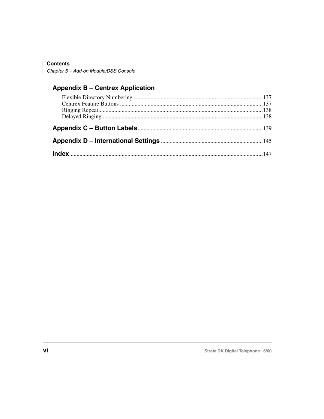 Toshiba 2000-series manual Appendix B Centrex Application 