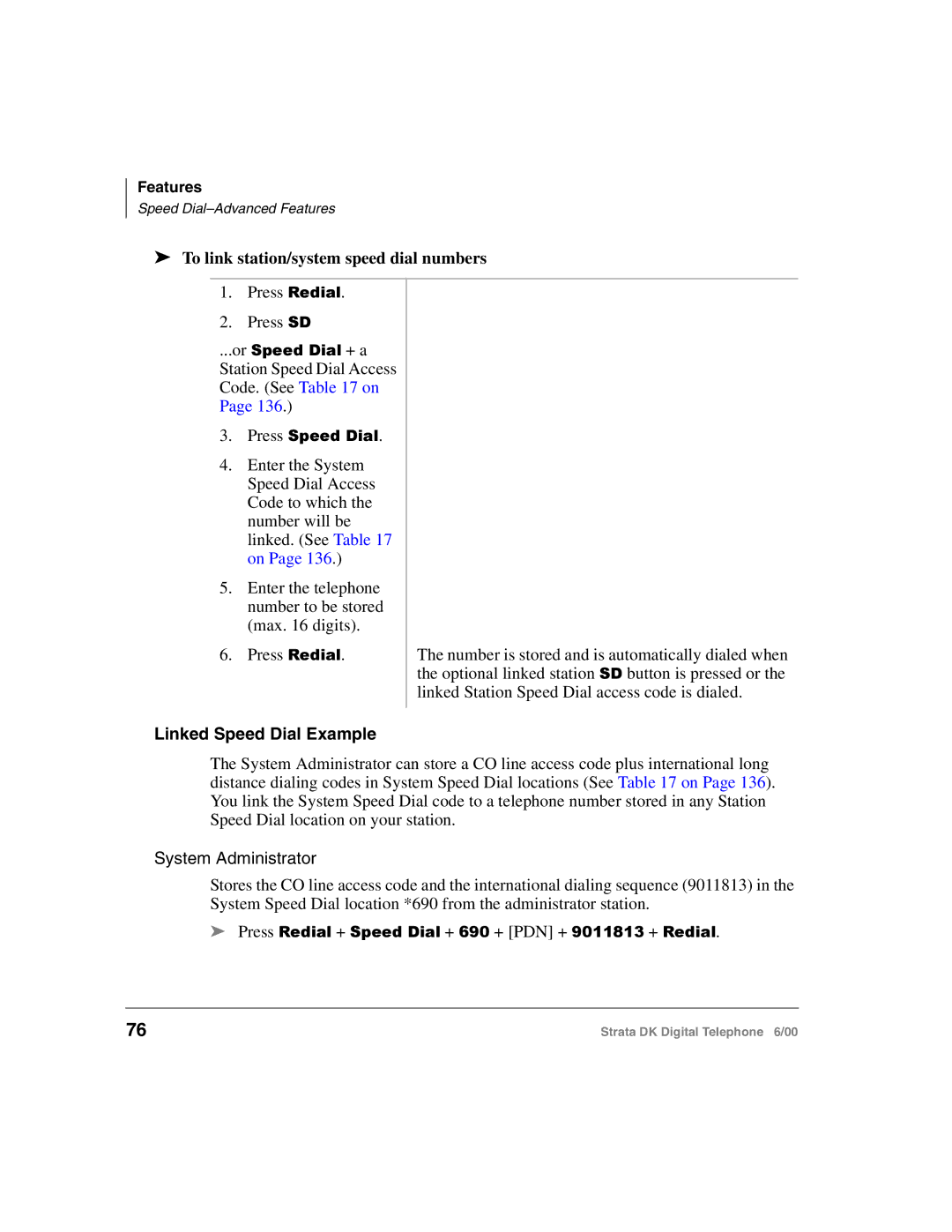 Toshiba 2000-series manual To link station/system speed dial numbers, Linked Speed Dial Example 