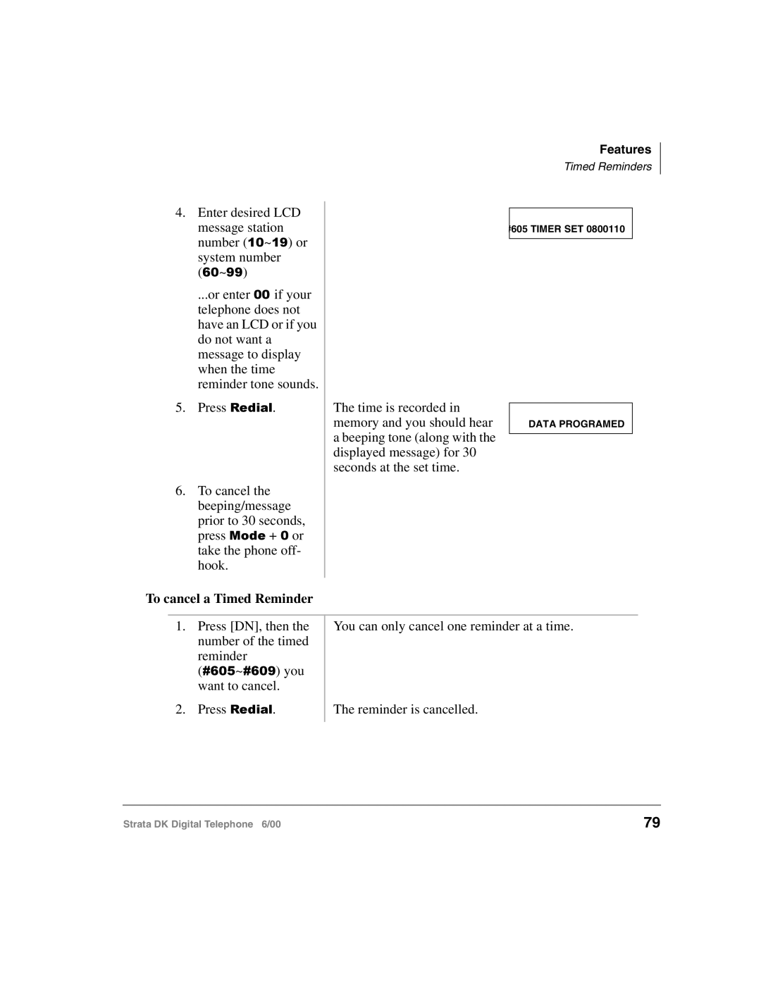 Toshiba 2000-series manual To cancel a Timed Reminder 