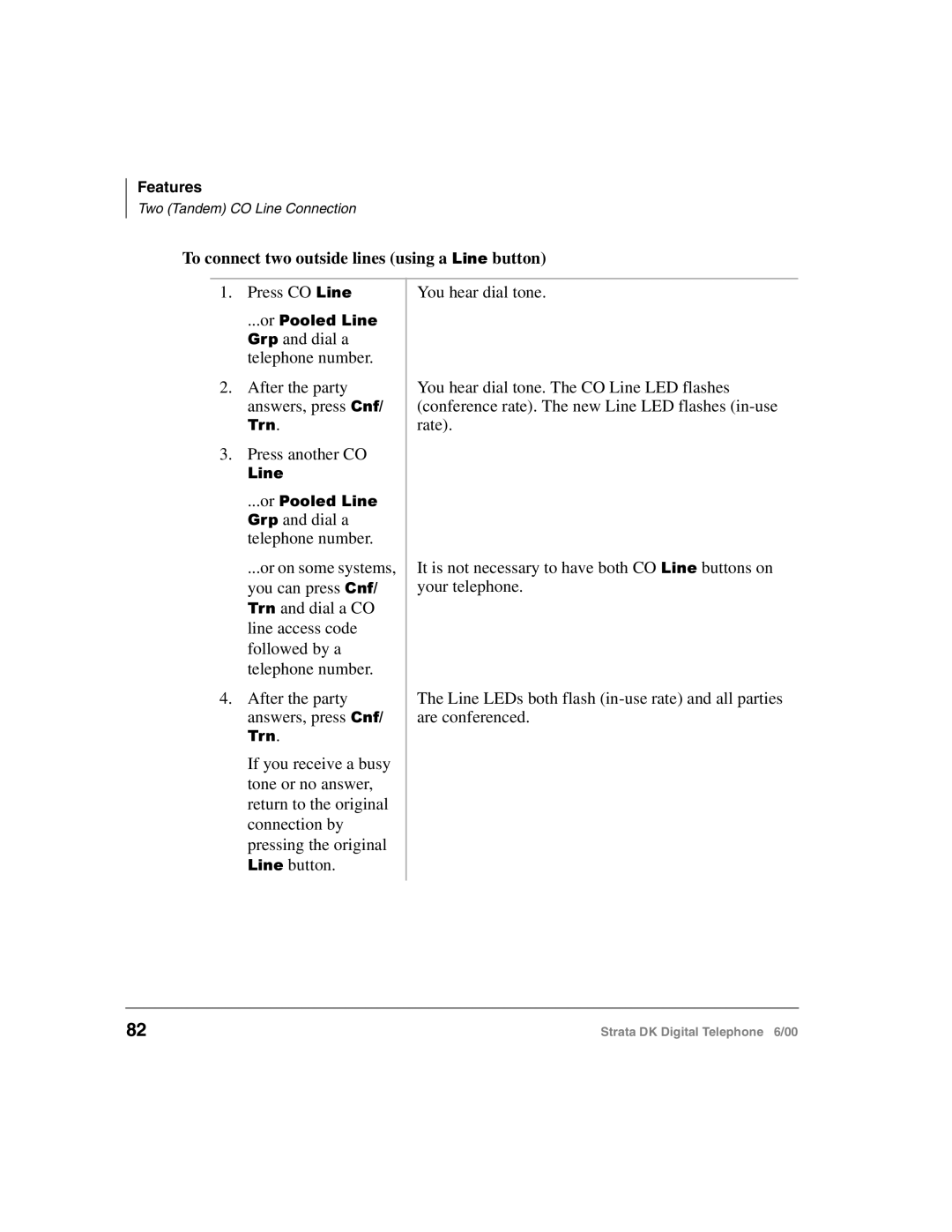 Toshiba 2000-series manual To connect two outside lines using a /LQH button 