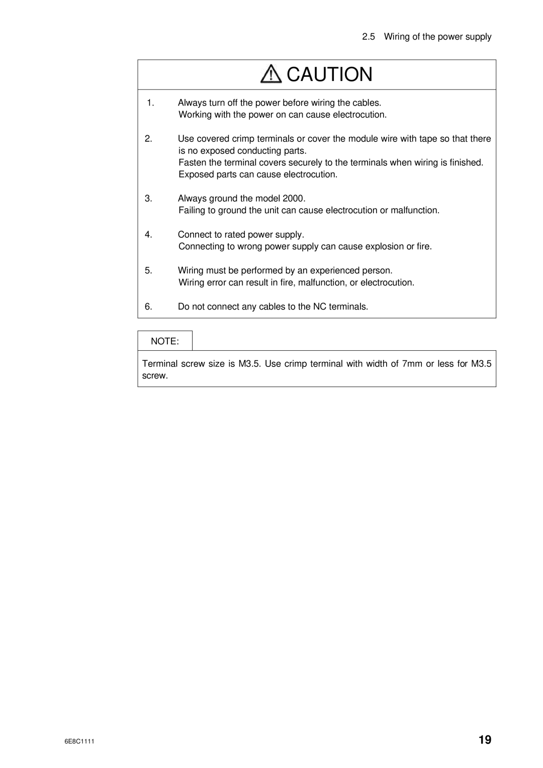 Toshiba 2000 user manual 6E8C1111 